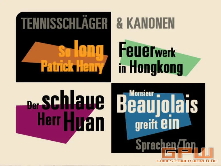 Tennisschläger und Kanonen (I Spy)